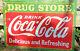 Rare Double Sided Coca Cola Drug Store Porcelain Sign 60 L X 42 T 1934 Usa