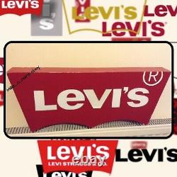 RARE Double Sided Genuine Vintage Levis Jean Shop Display Logo Advertising Sign