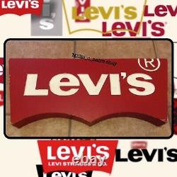 RARE Double Sided Genuine Vintage Levis Jean Shop Display Logo Advertising Sign