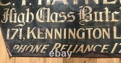 RARE Early 20th Century BUTCHER Hand Painted Double Sided English Original Sign