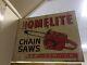 Rare Homelite Chainsaw Double Sided Metal Flange Sign Hardware Tools