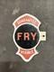 Rare Original Fry Visible Gas Pump Double Sided Porcelain Flange Sign Antique