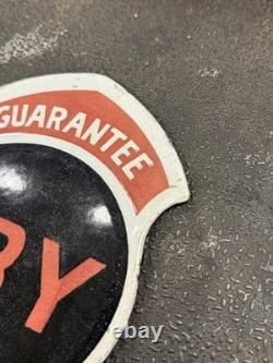 RARE Original Fry Visible Gas Pump Double Sided Porcelain Flange Sign antique