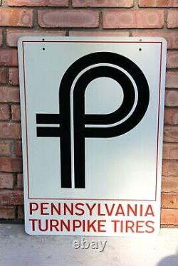 RARE Pennsylvania Turnpike Tires Double Sided Heavy Metal SIGN 20 X 30 NICE