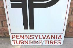 RARE Pennsylvania Turnpike Tires Double Sided Heavy Metal SIGN 20 X 30 NICE