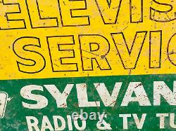 RARE Sylvania Radio Television Tubes Service Double Sided Advertising SIgn 40x30