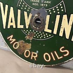RARE VALVOLINE Pennsylvania MOTOR OILS 30 double sided Painted Sign gas oil