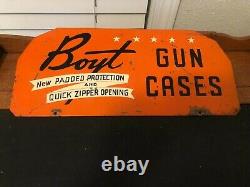 RARE Vintage Boyt Gun Cases Display Double Sided Metal Sign