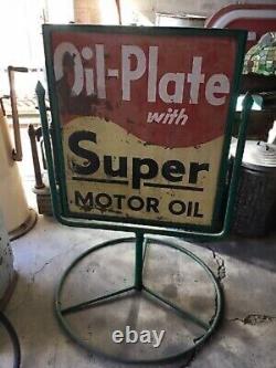 RARE Vintage CONOCO Double Side Swing Pivot Sign Bracket Gas Oil Service Station