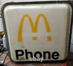 RARE Vintage Ronald McDonalds Phone Booth Sign Flange double side lighted