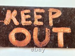 RARE Vintage The Kansas City Star Newspaper Sign & KEEP OUT sign DOUBLE-SIDED