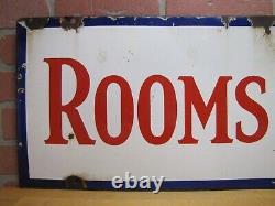 ROOMS $2.00 Old Double Sided Porcelain Advertising Sign General Steel Wares Prod