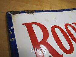 ROOMS $2.00 Old Double Sided Porcelain Advertising Sign General Steel Wares Prod