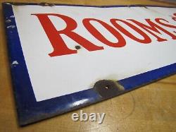 ROOMS $2.00 Old Double Sided Porcelain Advertising Sign General Steel Wares Prod