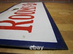 ROOMS $2.00 Old Double Sided Porcelain Advertising Sign General Steel Wares Prod