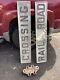 Railroad Crossing Sign Antique Cast Iron 2 Pieces And Double-sided + Bracket Vtg