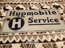 Rare 1915 Hupmobile Service 16'' x 30'' Porcelain Automotive Double Sided Sign