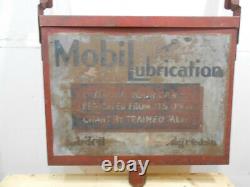 Rare 1936 Mobil Oil Lubrication Charts Large 39 X 25 Double Sided Metal Sign