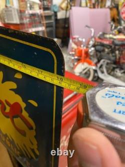 Rare 1941 SQUIRT Metal Double Sided Flange Sign SODA COLA GAS OIL 18 x 14