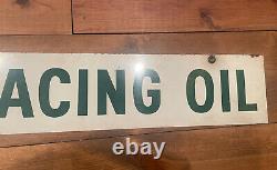 Rare 1967 Quaker State Racing Oil Double-Sided Metal Sign Made in USA Gas Oil