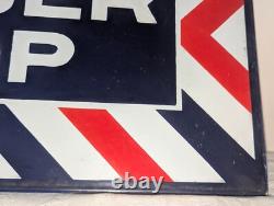 Rare Antique Embossed Enameled Flanged Double Sided Barber Shop Sign 24 by 12 in
