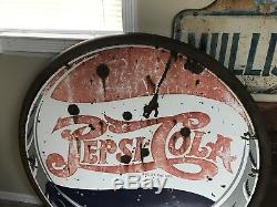 Rare Antique Pepsi Cola Double Dot Porcelain sign double sided 42 inch