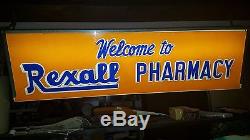 Rare Antique Rexall Drug Store Lighted Double Sided Advertising Sign 1940's