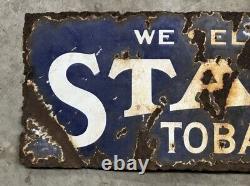 Rare EARLY Vintage STAR TOBACCO SIGN Double Sided PORCELAIN Cigarettes CIGARS