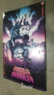 Rare Godzilla Vs. Charles Barkley Nike Store Double Sided Hanging Carboard Sign