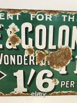 Rare Home & Colonial Tea Double Sided Enamel Sign Advertising