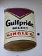 Rare Large Vintage Metal Gulf Motor Oil Double Sided Flange Sign