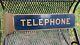 Rare Old British English Telephone Metal Sign Double Sided. Just Out Of Attic