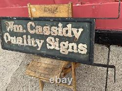 Rare Old Original Wooden sign by a sign maker advertising Double Sided