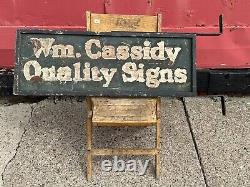 Rare Old Original Wooden sign by a sign maker advertising Double Sided