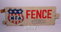 Rare Old Vintage 1960s VINTAGE MFA SIGN FENCE SIGN DOUBLE SIDED ADVERTISING SIGN