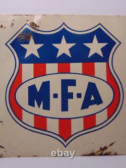 Rare Old Vintage 1960s VINTAGE MFA SIGN FENCE SIGN DOUBLE SIDED ADVERTISING SIGN