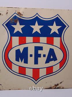 Rare Old Vintage 1960s VINTAGE MFA SIGN FENCE SIGN DOUBLE SIDED ADVERTISING SIGN