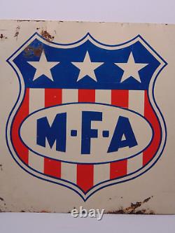 Rare Old Vintage 1960s VINTAGE MFA SIGN FENCE SIGN DOUBLE SIDED ADVERTISING SIGN