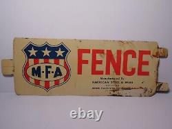 Rare Old Vintage 1960s VINTAGE MFA SIGN FENCE SIGN DOUBLE SIDED ADVERTISING SIGN