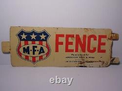 Rare Old Vintage 1960s VINTAGE MFA SIGN FENCE SIGN DOUBLE SIDED ADVERTISING SIGN