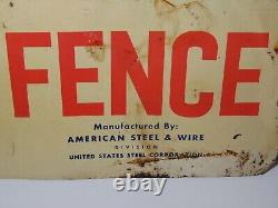 Rare Old Vintage 1960s VINTAGE MFA SIGN FENCE SIGN DOUBLE SIDED ADVERTISING SIGN