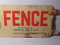 Rare Old Vintage 1960s VINTAGE MFA SIGN FENCE SIGN DOUBLE SIDED ADVERTISING SIGN