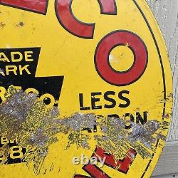 Rare Original Coreco Gasoline Double Sided Porcelain Sign Gas Oil Advertising