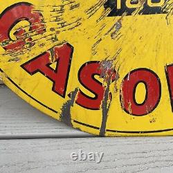Rare Original Coreco Gasoline Double Sided Porcelain Sign Gas Oil Advertising