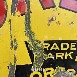 Rare Original Coreco Gasoline Double Sided Porcelain Sign Gas Oil Advertising