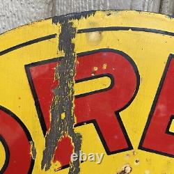 Rare Original Coreco Gasoline Double Sided Porcelain Sign Gas Oil Advertising