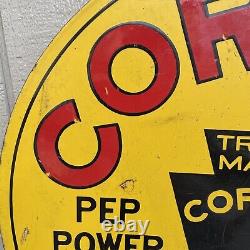 Rare Original Coreco Gasoline Double Sided Porcelain Sign Gas Oil Advertising