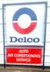Rare Original Delco Auto Air Conditioning Service Sign - Double Sided With Stand