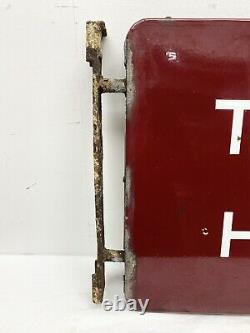 Rare Original Enamel Sign Double Sided TAXIS HERE British Railway Signage
