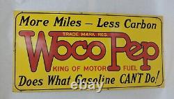 Rare Original Woco Pep Porcelain Large Sign double sided